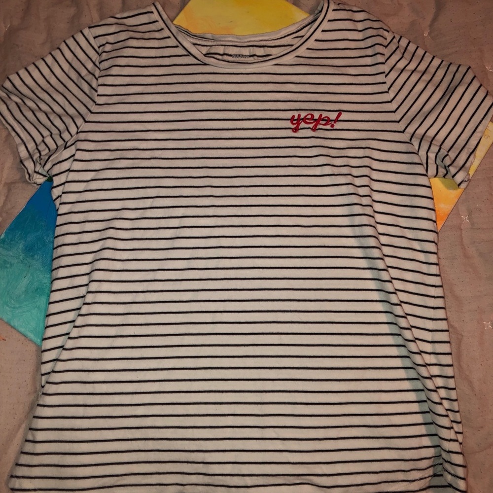 Stripped “Yep!” T-Shirt